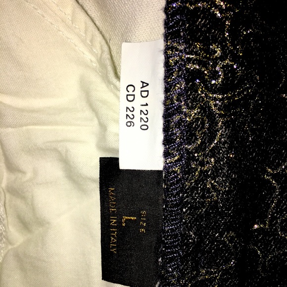 ROBERTO CAVALLI Jeans, Size Large Gold Jacquard Vintage RARE! Made in Italy NWOT - Picture 9 of 15